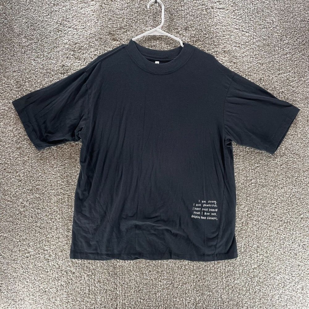 Fabletics Shirt Womens‎ Large Black Oversized Short Sleeve Athletic Ladies Logo